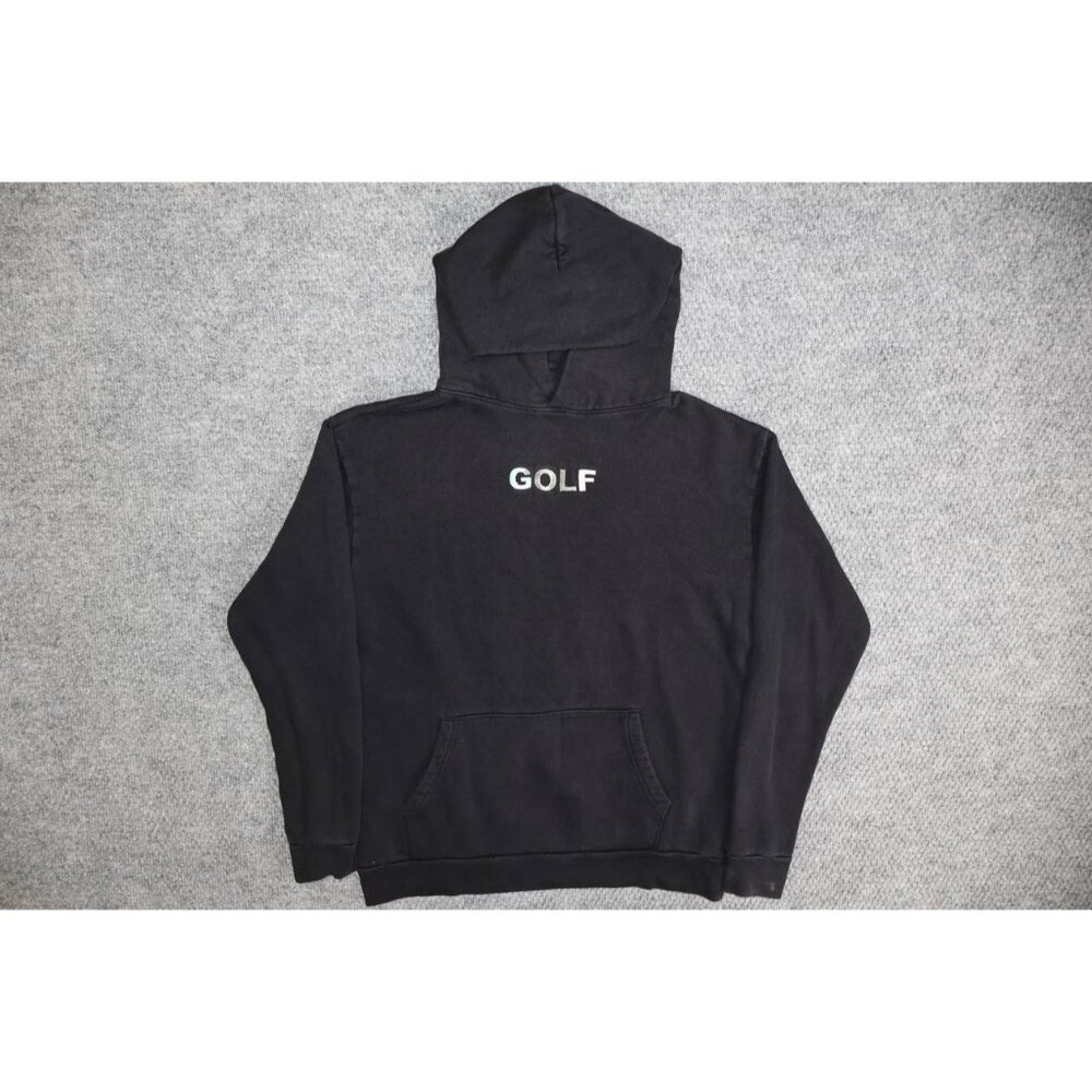 GOLF Hoodie Mens XL Black Pullover Logo Sweatshirt Kangaroo Pocket Golf Wang
